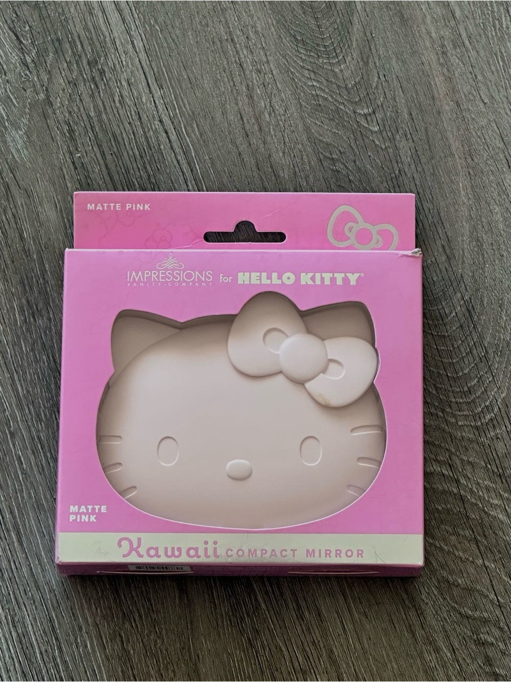 Hello Kitty Matte Pink Bow Compact Mirror